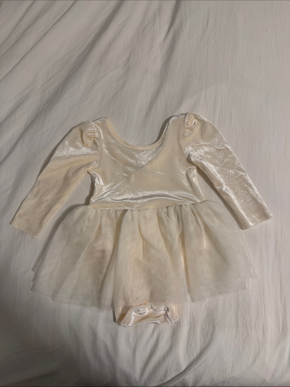 Baby Gap Girls' Cream Velvet Tutu One-Piece Dress 6-12M